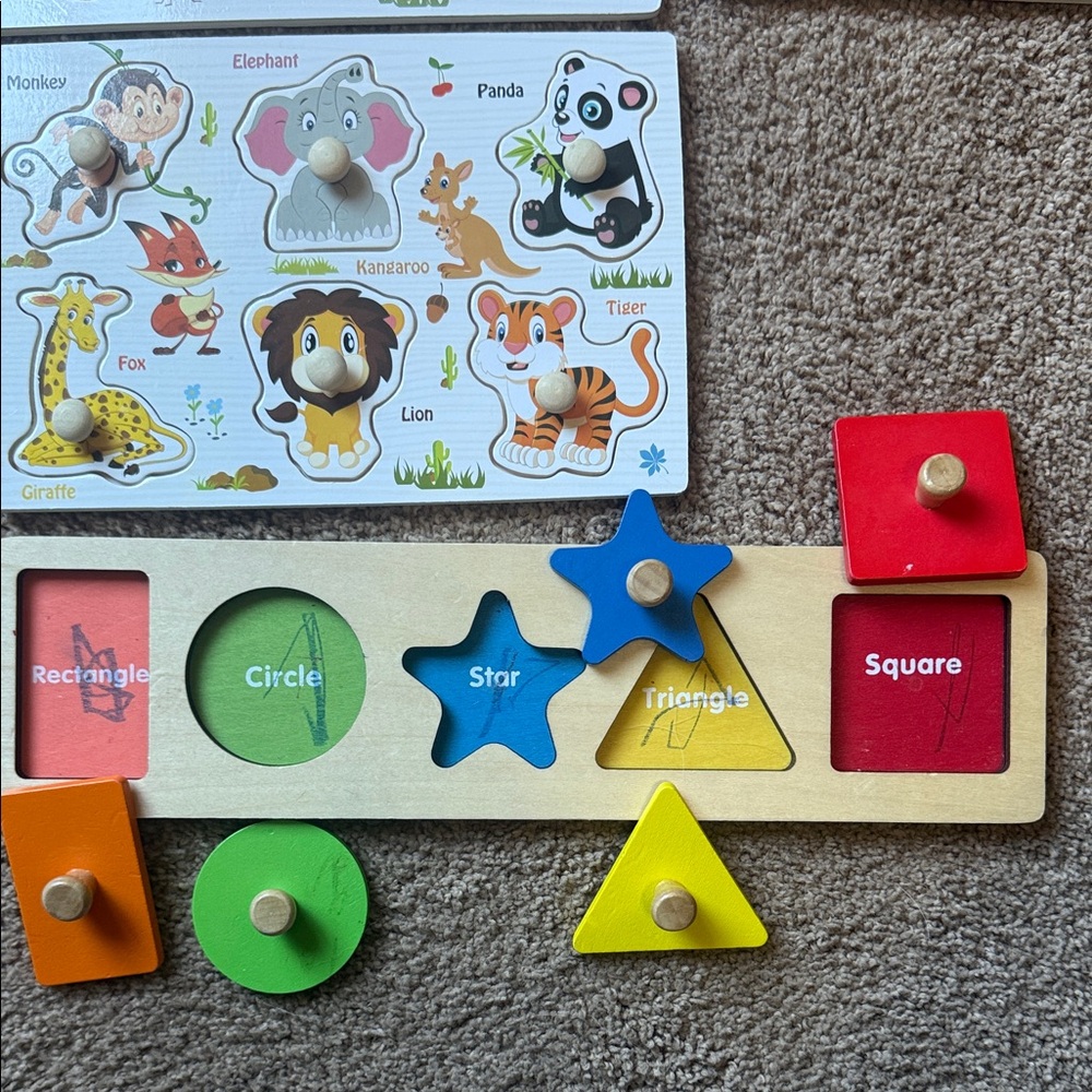 Animal and Shape Wooden Puzzle Set for Kids - Picture 7 of 7